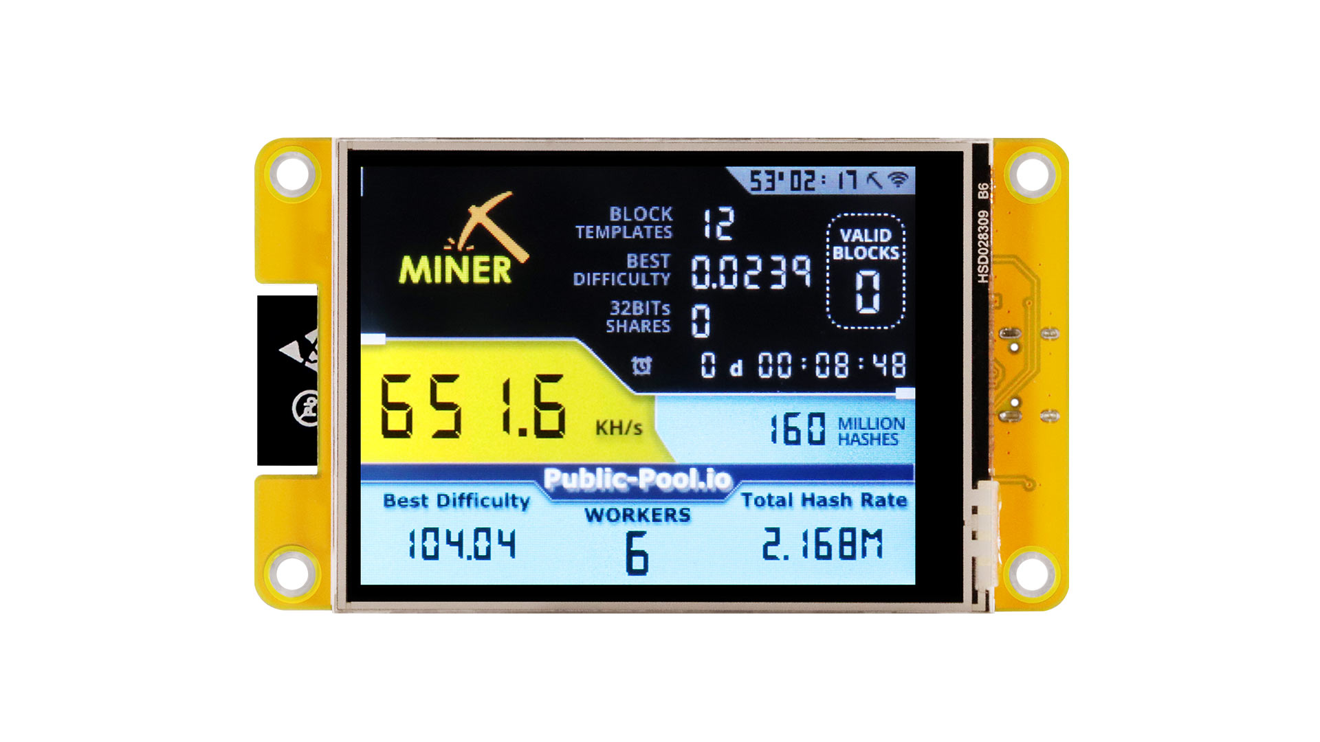 Amazon.com: Freenove Bitcoin Miner Solo Lottery Miner, ESP32 CYD
